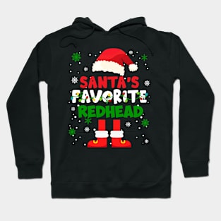 Santa's Favorite Redhead Funny Family Pajamas Christmas Hoodie